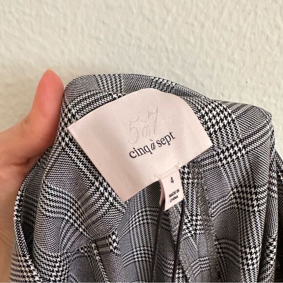 NWT Cinq à Sept Serenity Plaid Pleated Pants Sz 4 Hight Rise Preppy Office - Picture 11 of 15